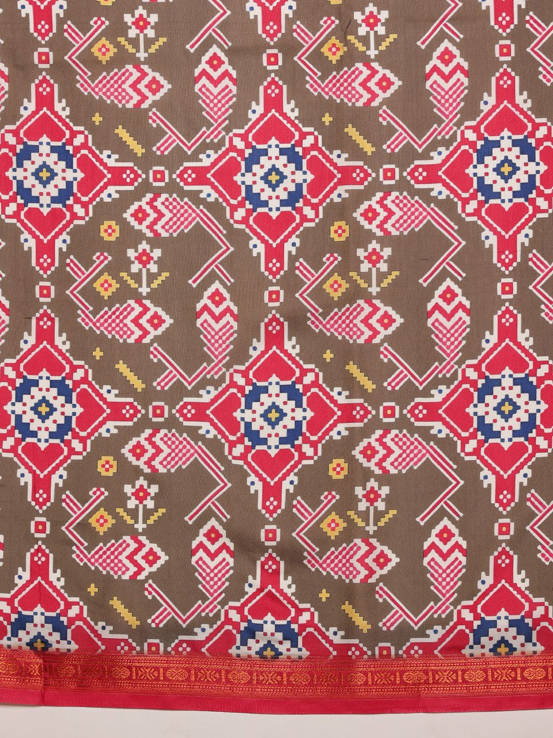 Silk Land Patola Ikat Digital Print Saree