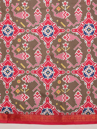 Silk Land Patola Ikat Digital Print Saree