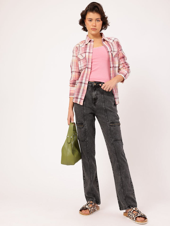 DressBerry Comfy Chic Straight Fit Pocket Detailed High-Waist Coloured Jeans