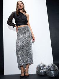 Wanita sassafras menghiasi skirt midi pensil