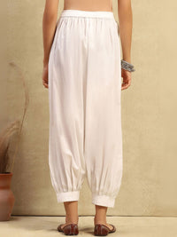 House of Chikankari Women White Cotton Solid Salwar