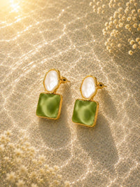 VOGUE PANASH Gold Plated Stone Studded Drop Earrings