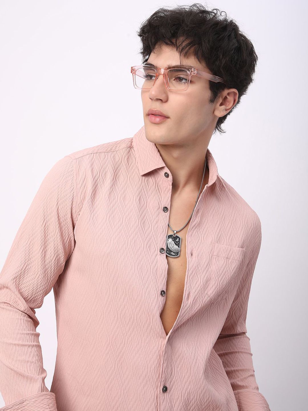 VASTRADO Men Classic Slim Fit Opaque Casual Shirt