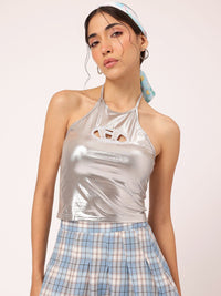 DressBerry Disco Night Cut-Out Halter Neck Top