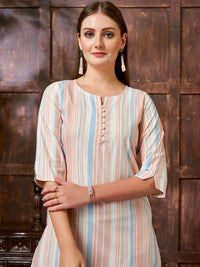 KALINI Woven Design Straight Kurta With Trousers