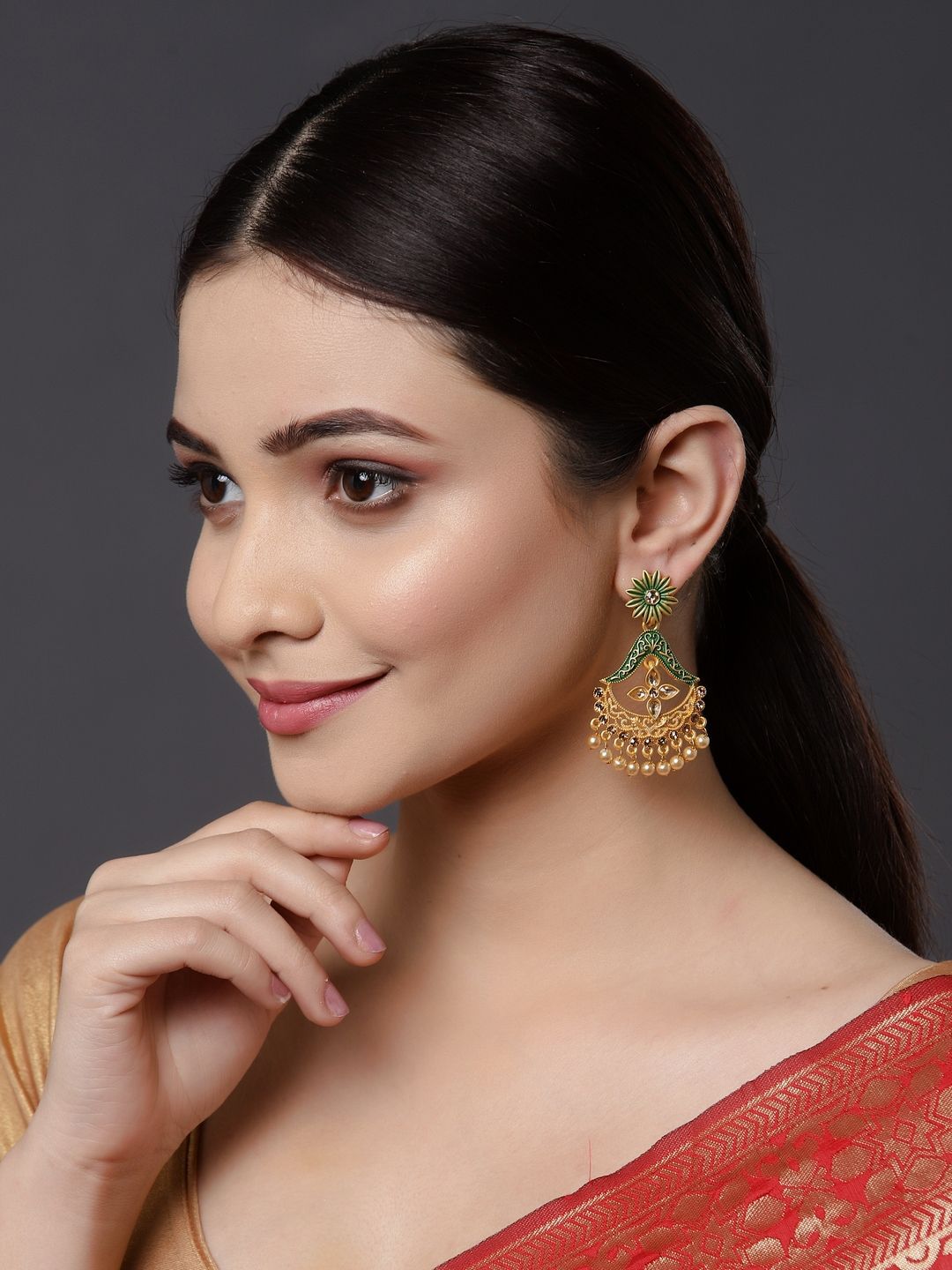 Anouk Gold Plated Contemporary Drop Earrings