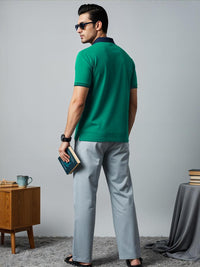 Tshirts ADRO Men Turquoise Blue Cotton