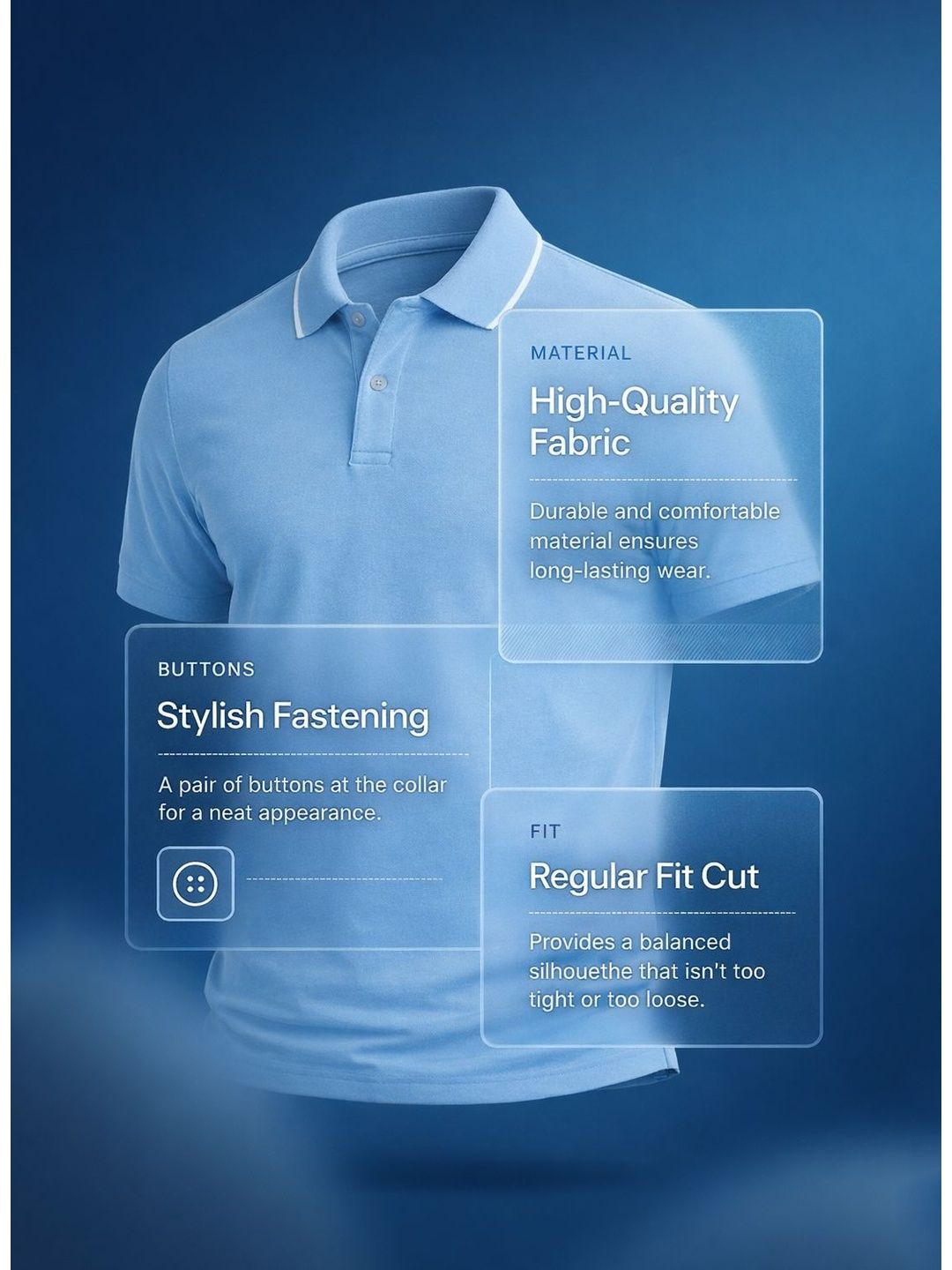 Baju-T Kolar Polo ADRO Lelaki