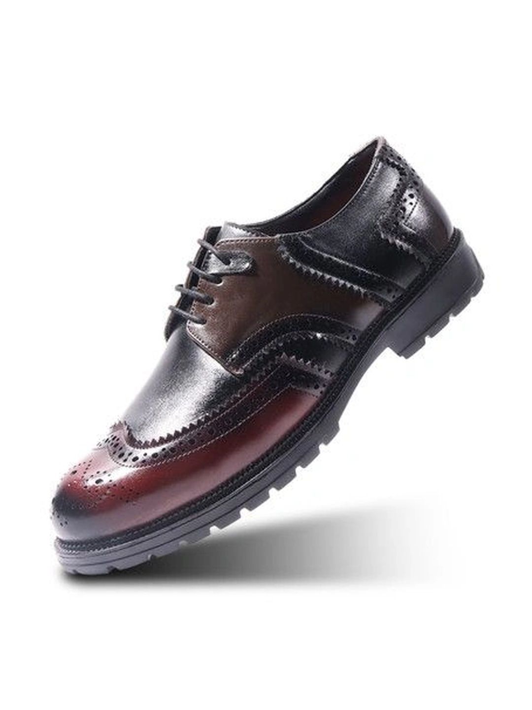 MONKSTORY Black & Brown Atelier 1900 Wingtip Tricolor Brogue Lace-Ups