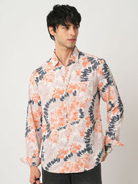 VASTRADO Men Classic Spread Collar Abstract Printed Slim Fit Casual Shirt