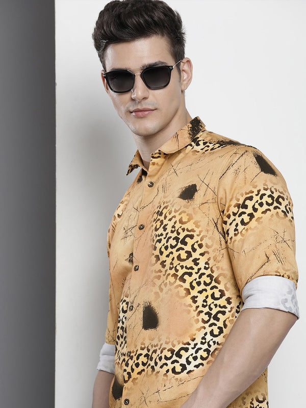 The Indian Garage Co Men Slim Fit Animal Printed Opaque Casual Shirt