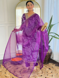 KALINI Women Floral Embroidered Regular Kurta with Trousers & With Dupatta