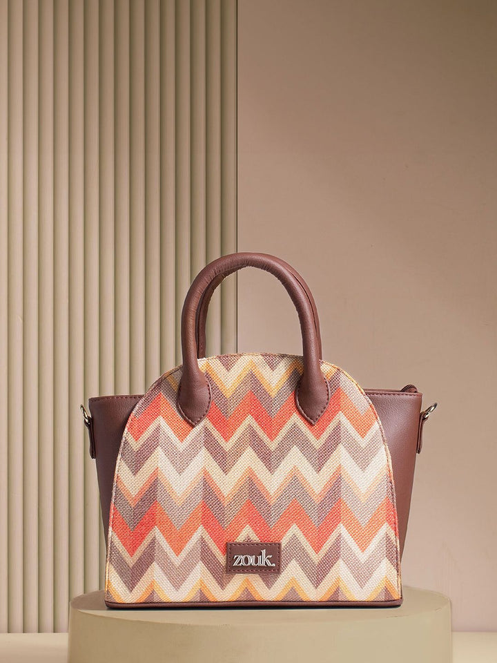 ZOUK Women Geometric Printed Swagger Handheld Bag