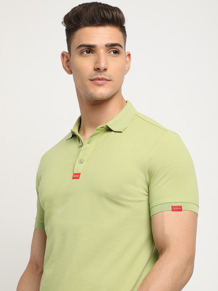 THE BEAR HOUSE Polo Collar Short Sleeves Slim Fit T-shirt