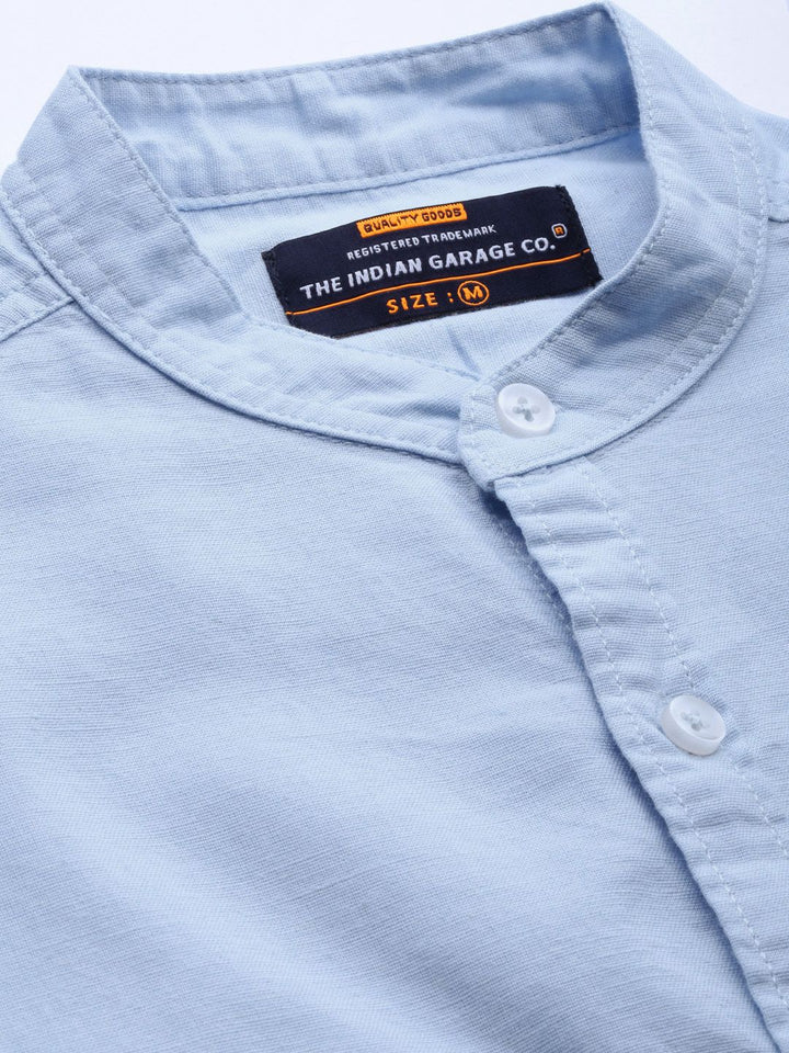 The Indian Garage Co Men Blue Solid Casual Shirt