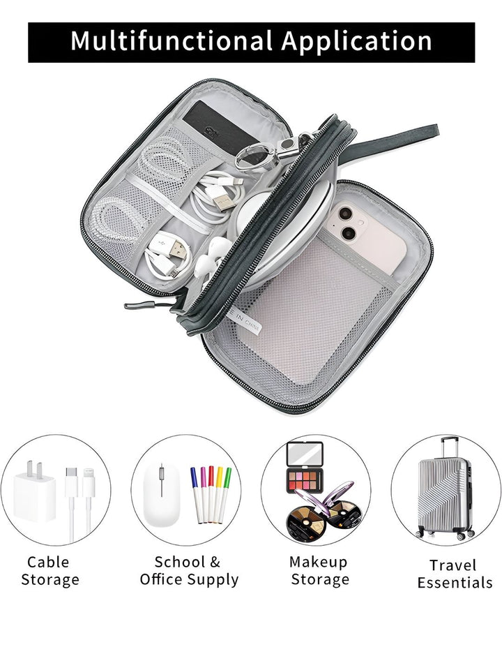 Cortina Grey Water Resistant Pouch Electronics Accessories Organisers
