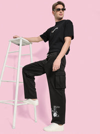 Bene Kleed Men Printed Plated Interlock Relaxed FitTrousers