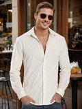 Bene Kleed Men Slim Fit Textured Spread Collar Casual Shirt