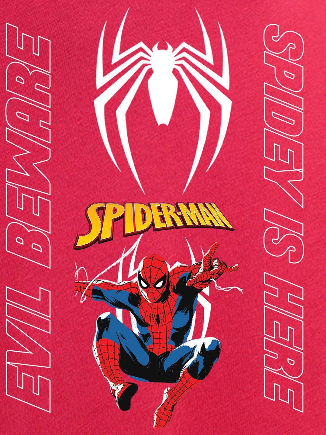 Bewakoof Spider-Man Graphic Round Neck Cotton T-shirt