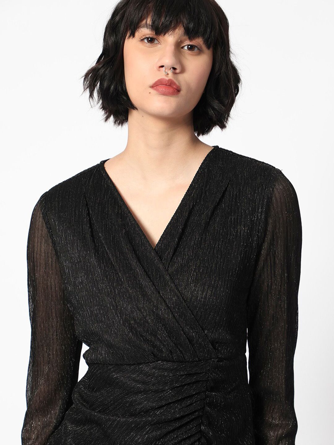 RAREISM Self Design Wrap Midi Dress