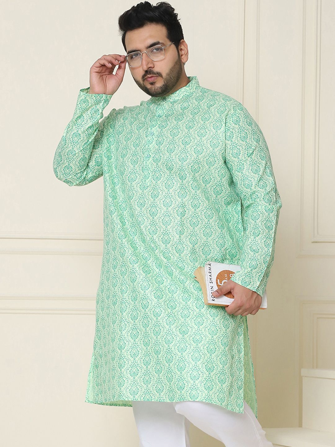 SOJANYA PLUS Men Plus Size Ethnic Motifs Printed Kurta