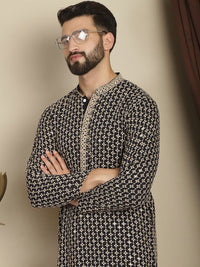 Anouk Geometric Printed Kolar Mandarin Lengan Panjang Kapas Kurta Labuci