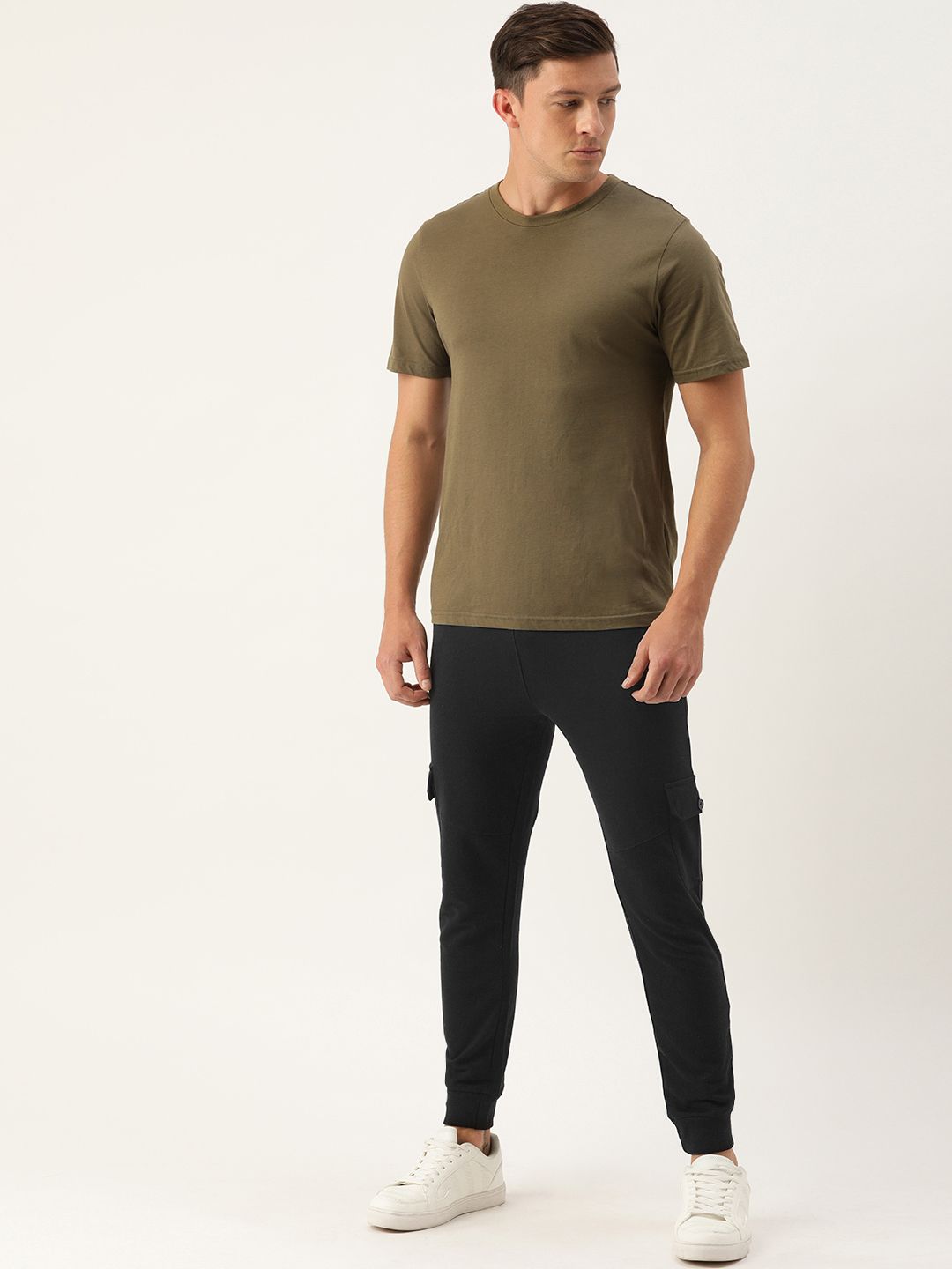 The Indian Garage Co Men Black Solid Straight Fit Joggers