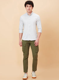 Being Human Men Mid-Rise Plain Cotton Slim Fit Cargos Trouser