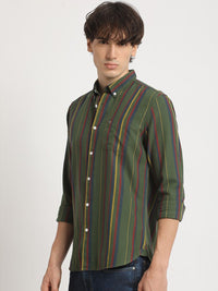 THE BEAR HOUSE Men's Striped Slim Fit Casual Shirt