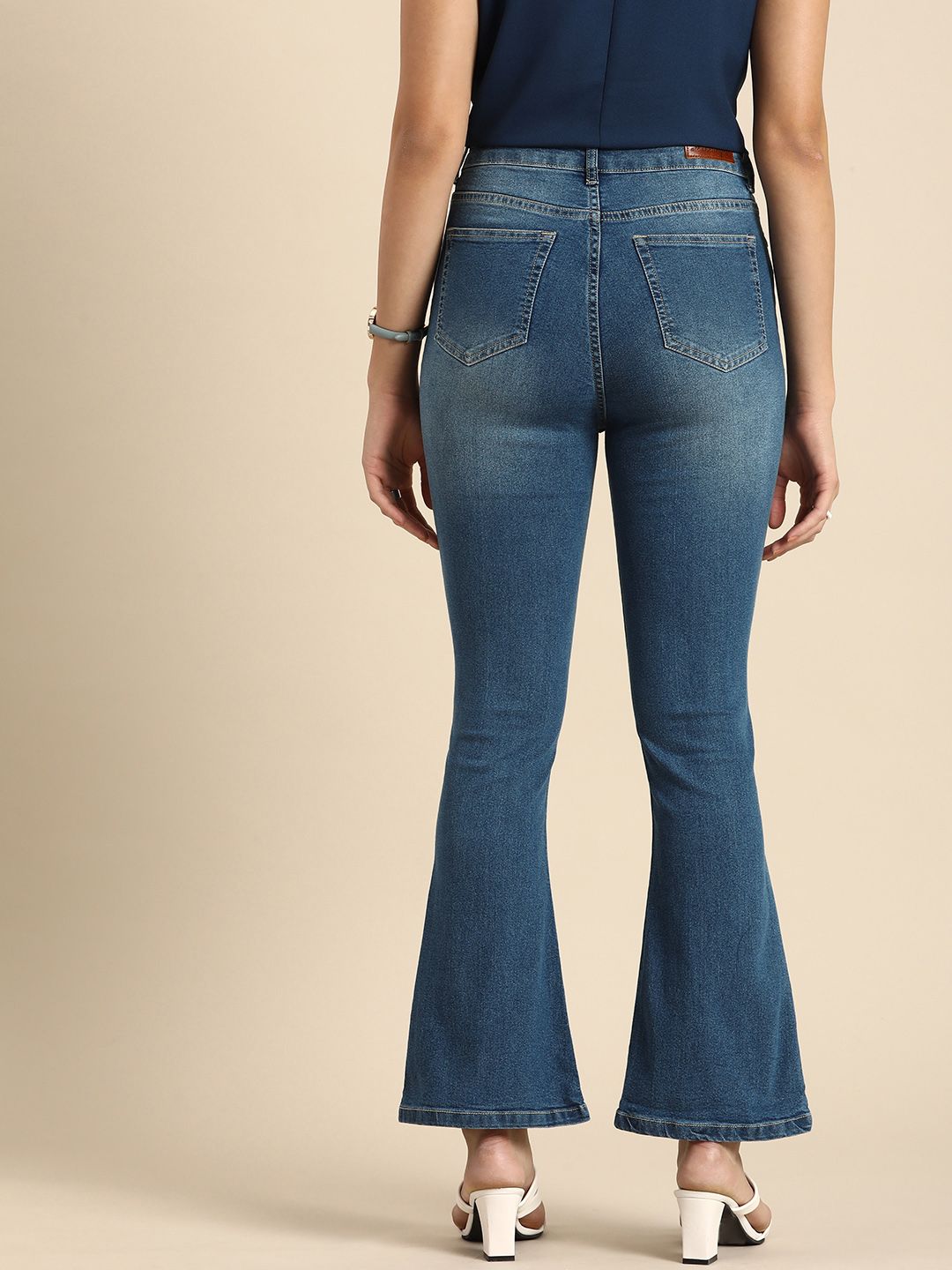 all about you Women Bootcut Light Fade Stretchable Mid-Rise Jeans