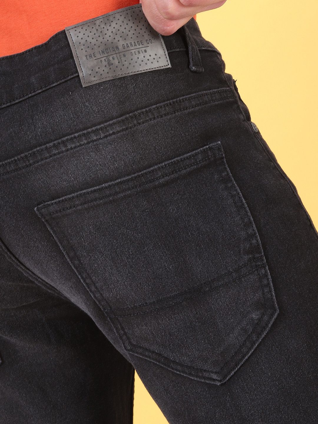The Indian Garage Co Men Black Slim Fit Mid-Rise Clean Look Jeans