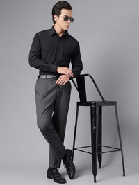Hancock Men Black Black Slim Formal Shirt