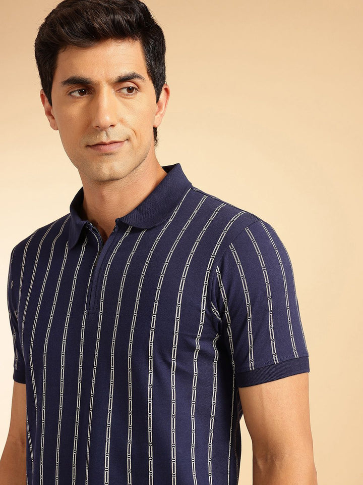 Sambungan Perancis dicetak t-shirt kapas polo tulen