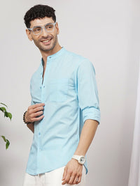 The Indian Garage Co Men Blue Solid Casual Shirt
