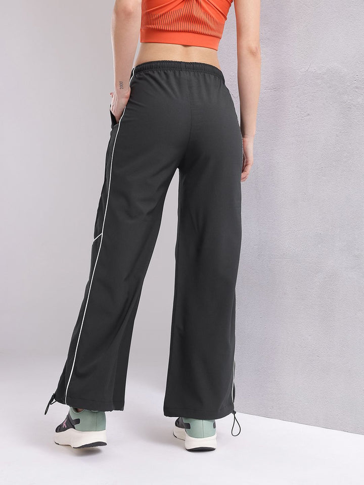 HRX by Hrithik Roshan Women Contrast Piping Rapid-Dry Flared Training Track Pants