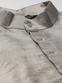 SOJANYA Men Grey & Pink Kurta with Churidar