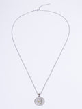 SALTY Silver-Plated Circular Pendant With Chain