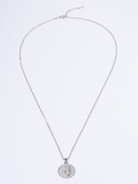 SALTY Silver-Plated Circular Pendant With Chain