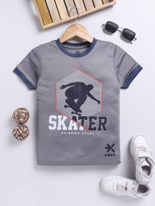 HRX by Hrithik Roshan Boys Printed Moisture Wicking T-shirt