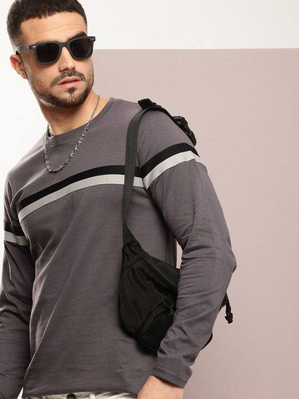 DILLINGER Men Striped Pure Cotton T-shirt