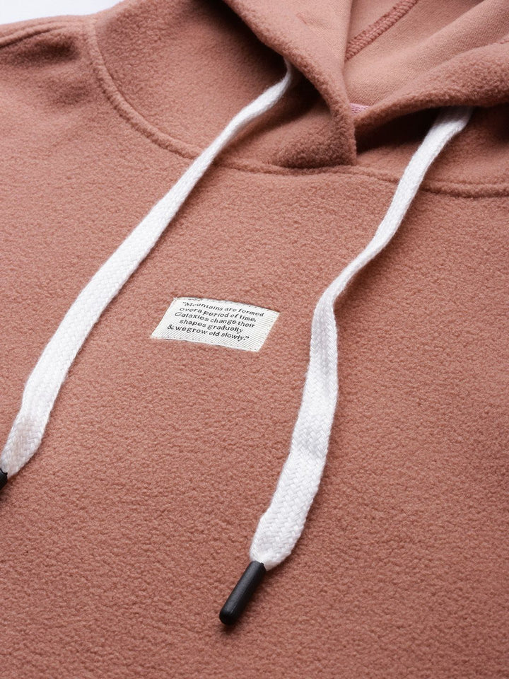 Mr Bowerbird Men Rust Pink Hooded Fleece Sweatshirt