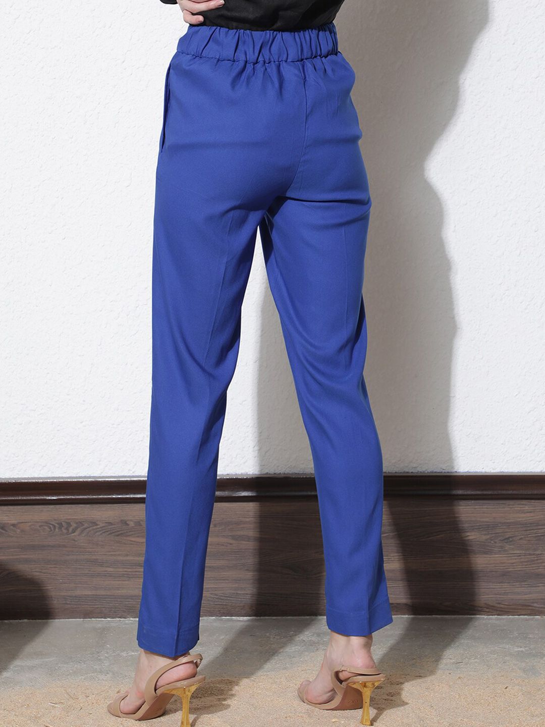 RAREISM Women Slim Fit Pleated Trousers
