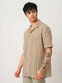 VASTRADO Men Classic Chevron Opaque Casual Shirt