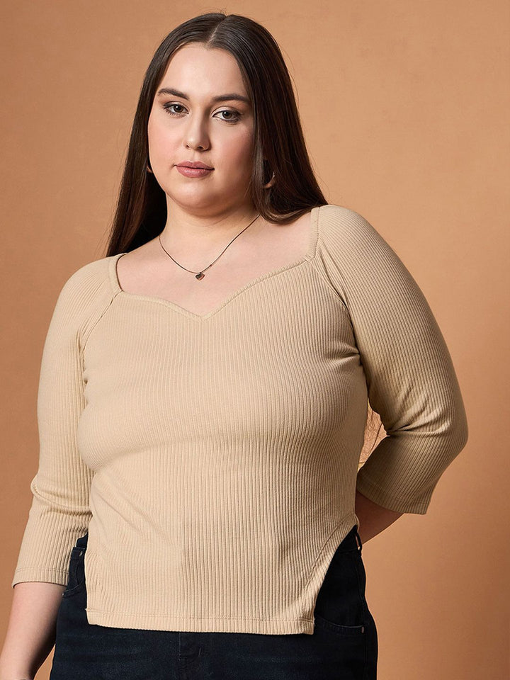 SASSAFRAS Curve Sweetheart Neck Top