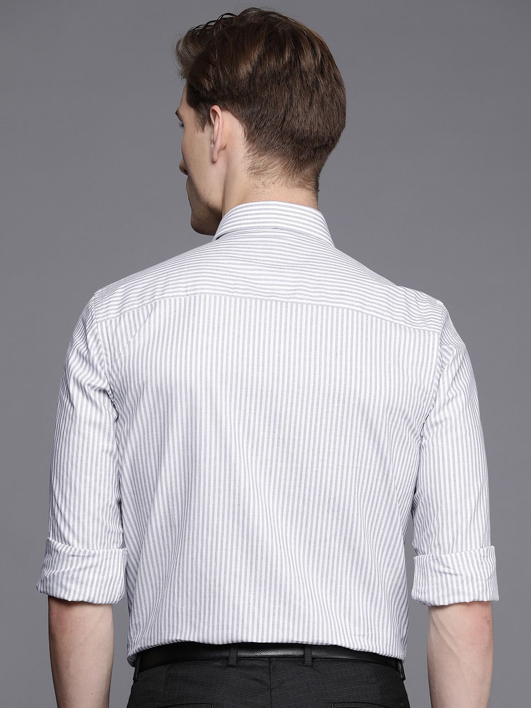 Raymond Opaque Striped Pure Cotton Formal Shirt