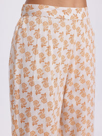 Anouk Floral Printed Cotton Kurta with Trousers & With Dupatta