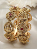 KARATCART Set Of 2 Gold-Plated Kundan-Studded Bangles