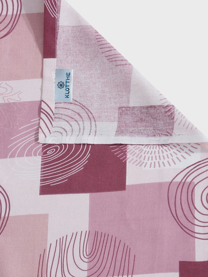 Moda Rapido X KLOTTHE Pink Printed Pure Cotton Single Bedsheet With Pillow Covers