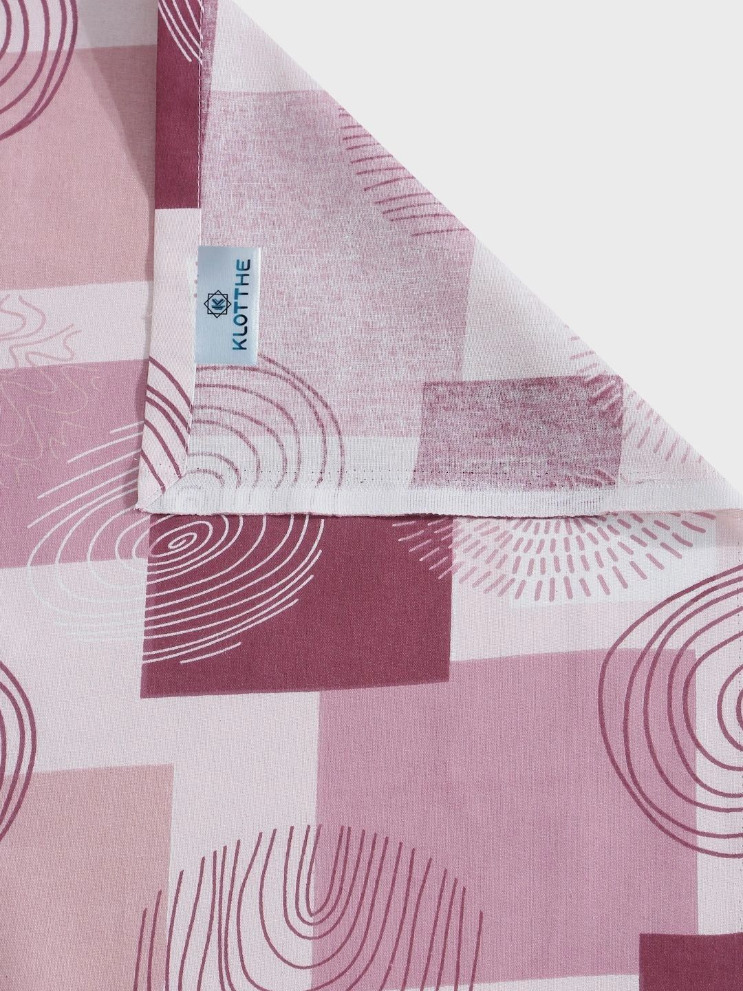 Moda Rapido X KLOTTHE Pink Printed Pure Cotton Single Bedsheet With Pillow Covers