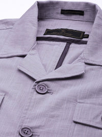 House of Pataudi Men Pure Cotton Self-designed Single-Breasted Jashn Blazer